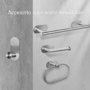 LH ACCESORIO PARA BAÑO CROMADO 4 PZS. ACERO INOXIDABLE