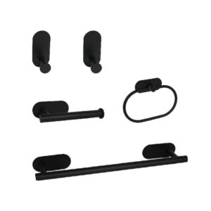 LH ACCESORIO PARA BAÑO NEGRO 5 PZS. ACERO INOXIDABLE