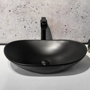 LH LAVABO LUXU FAENZA OVAL NEGRO MATE 43X28X15