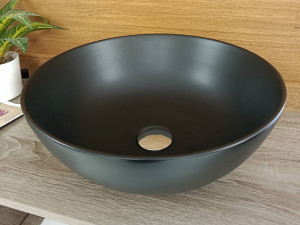 LH LAVABO LUXU SESSA REDONDO NEGRO MATE 36X36X12